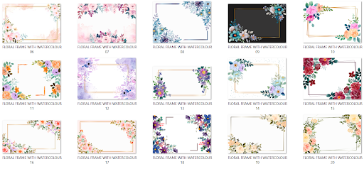 Frame: Floral Frame With Watercolor Pastel