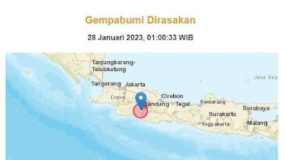 Gempa Bumi Beruntun Guncang Wilayah Bandung dan Sekitarnya