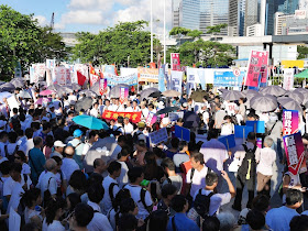 crowded pro-government rally