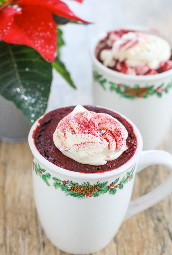 photo of a mug cake with another one behind it