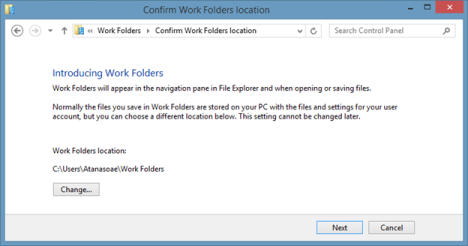 Windows 8.1, Carpetas de trabajo, Configurar
