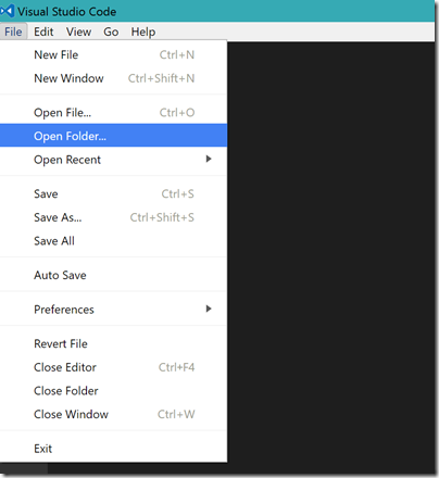 OpenFolderInVisualStudioCode