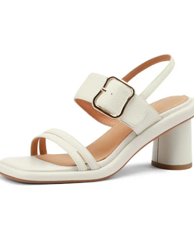 Sandalias Cuadradas de Piel para Mu - 0