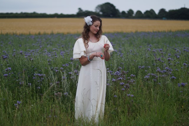 Summer dreaming girl in countryside