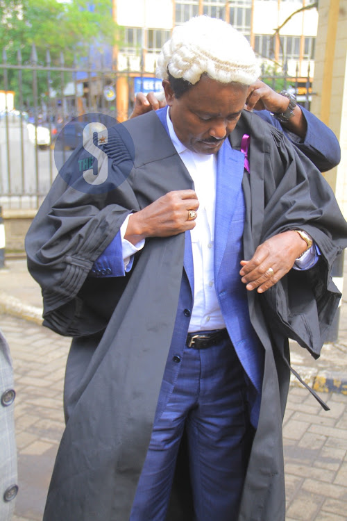Wiper Party Leader Kalonzo Musyoka puts on lawyer regalia at the Supreme Court of Kenya, Nairobi on January 12, 2024.