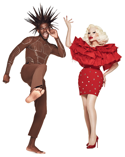 Lil Nas x and Amanda Lepore for Christian Cowan 