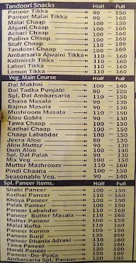 New Ambarsaria Family Restaurant menu 2