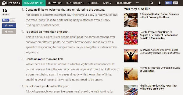 LifeHacker How To Identify Comment Spam