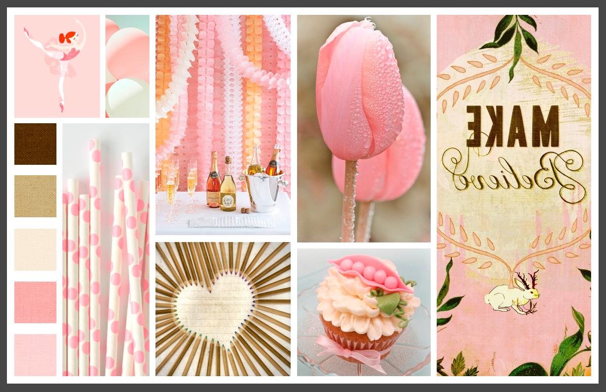 pink and tan wedding