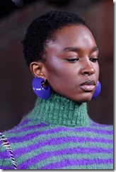 A model, detail, walks the runway at the Marni show during Milan Fashion Week Fall/Winter 2018/19 on February 25, 2018 in Milan, Italy.