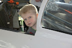 In an F/A-18 hornet cockpit at the Boeing museum