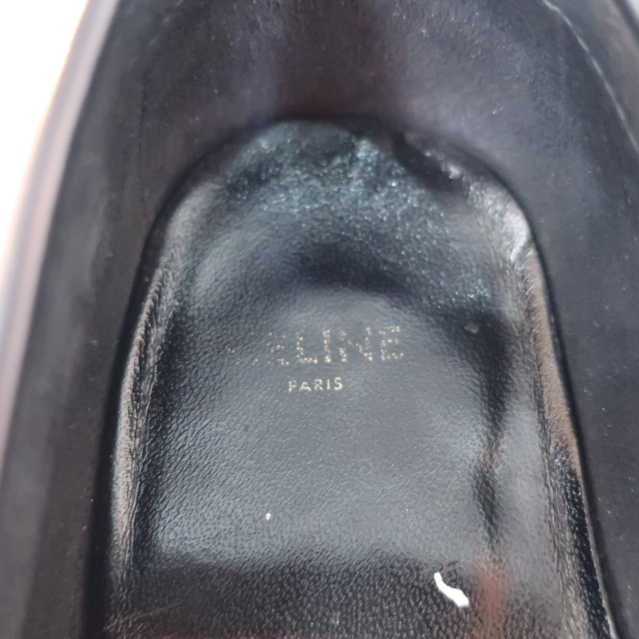 Céline Black Leather Penny Loafers