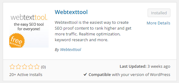 Webtexttool SEO Plugin