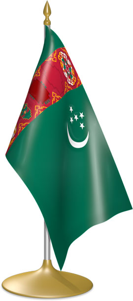 Turkmen table flags - desk flags