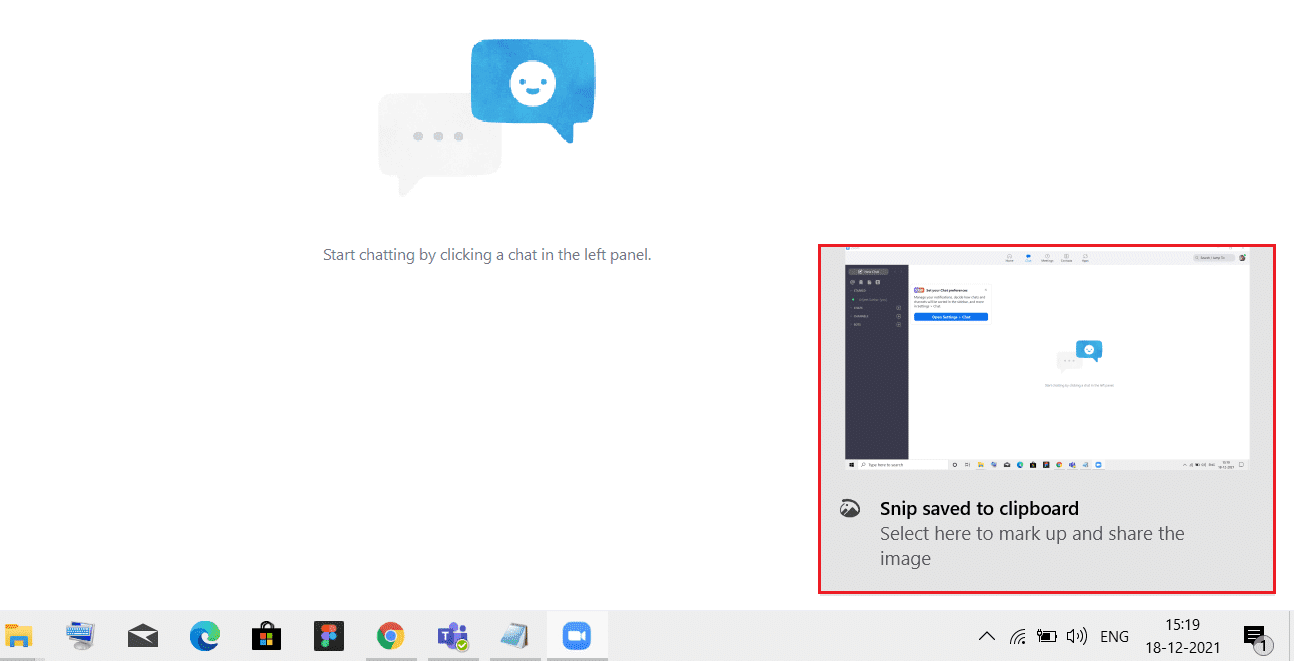 คลิกที่ Snip ที่บันทึกไว้ในการแจ้งเตือนคลิปบอร์ด  วิธีใช้เครื่องมือภาพหน้าจอ Zoom Meeting
