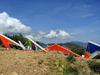 Gliders set up on launch at the 2001 Cloud Suck Open