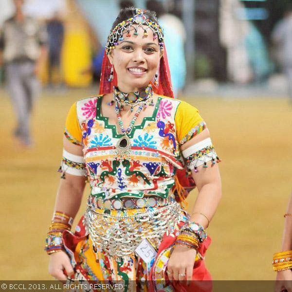 Komal clicked during the Dandiya Dance night organised by Nandhari at SS Function Hall in Hyderabad.