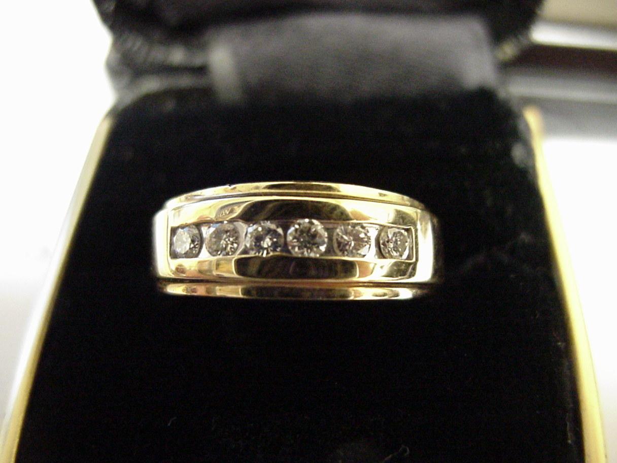 Stone Diamond Wedding Band