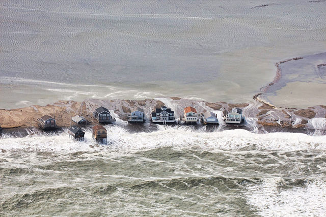 Peggotty Beach and Kent Street marshes are overrun by coastal flooding during a midday high tide on 4 March 2018. Photo: Karl Swenson / SKYWARN Spotter