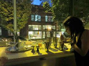 BlueHour Portland, where some lucky bloggers were taught by Bar Manager, Gigi  how to make a cocktail called TEMPLETON ABBEY with templeton rye, canton ginger, lime, cucumber, and rosemary