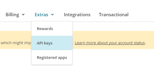 MailChimp access settings mailchimp form integration - retrieving API key