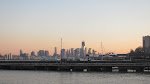 The view from Hoboken's ferry terminal to southern Manhattan