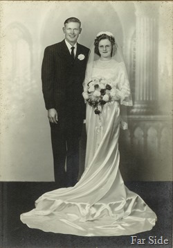 Mom and Dads formal wedding photo 1950
