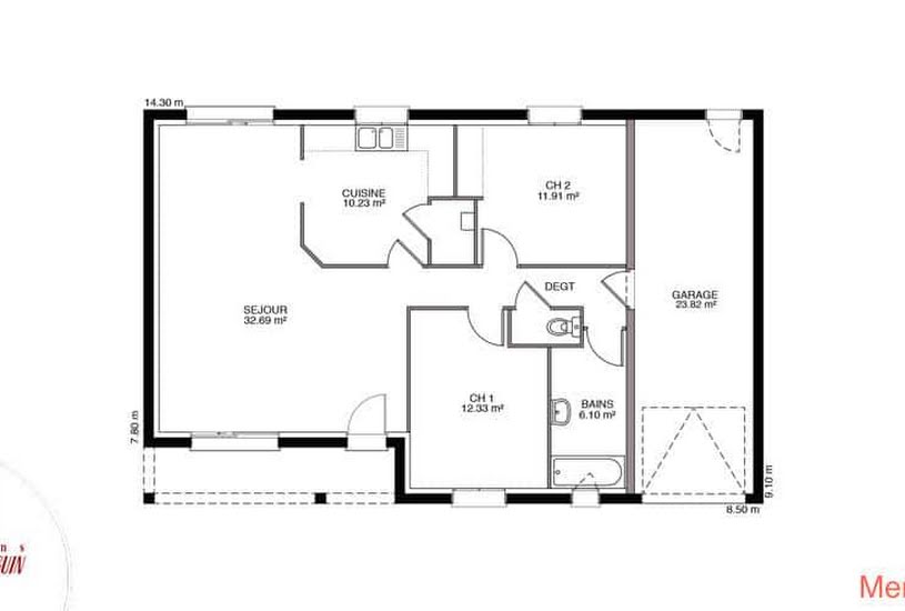  Vente Terrain + Maison - Terrain : 759m² - Maison : 74m² à Arceau (21310) 