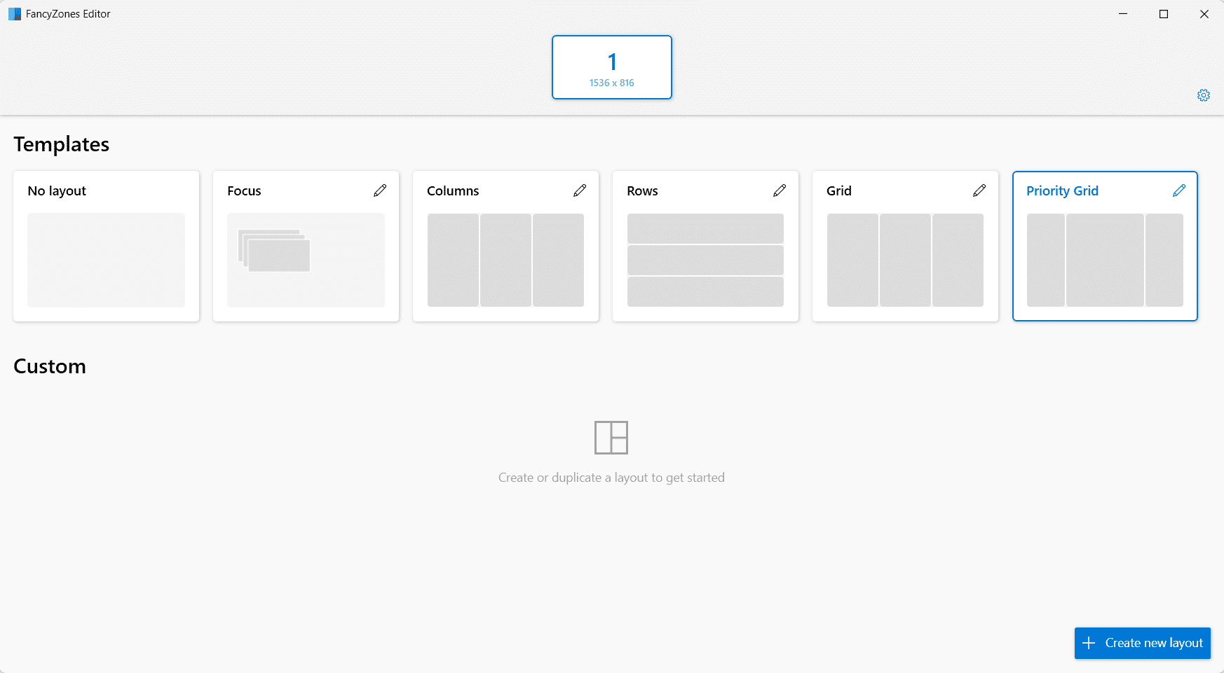 Microsoft PowerToys hulpprogramma's Layout Editor