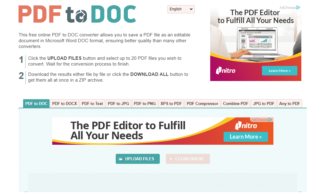 Přejděte na pdf2doc (https://pdf2doc.com/)