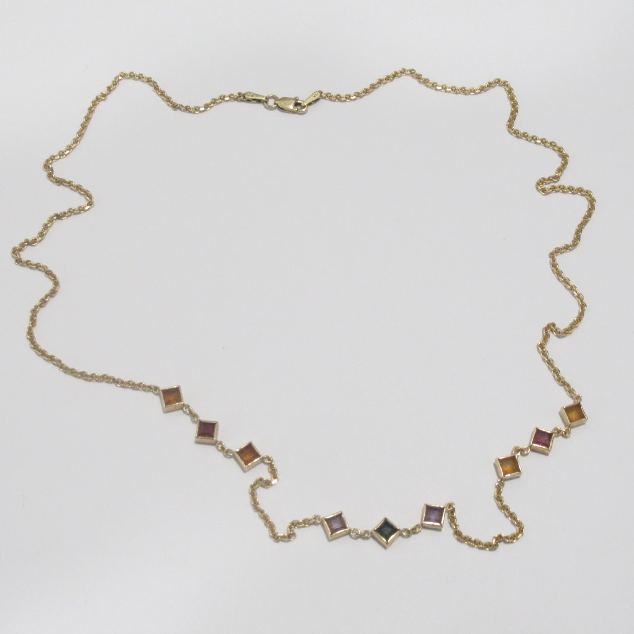 14K Gold & Multi-Color Accent Necklace