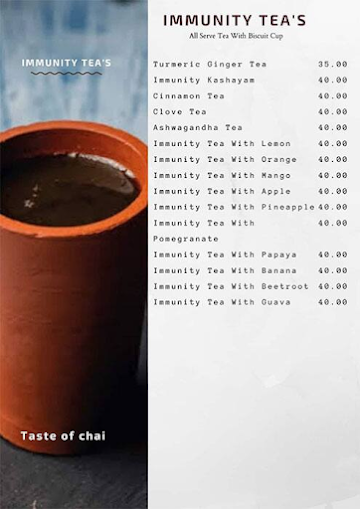 Taste of Chai menu 