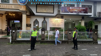 Polres Bandara Ngurah Rai Gelar  Pengamanan Gereja 