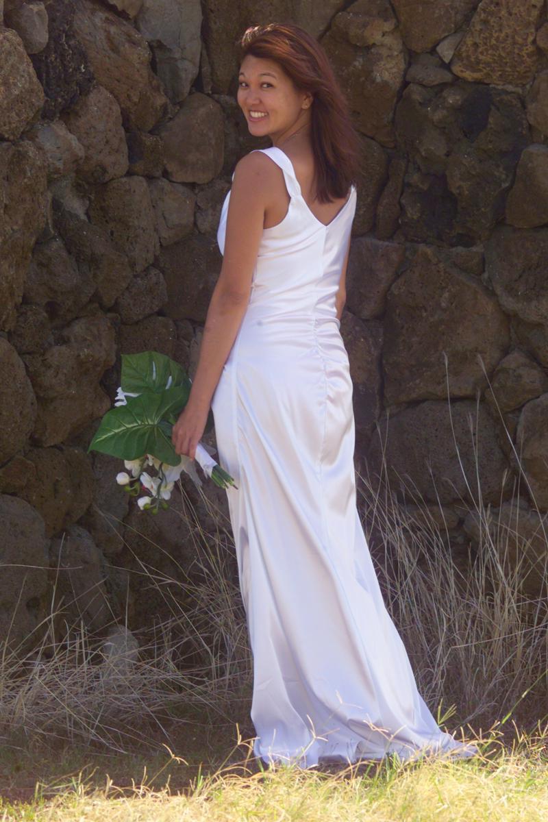 Train Satin wedding dress