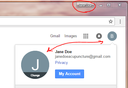 Problem With Chrome Letter Logo Will Not Update With Account