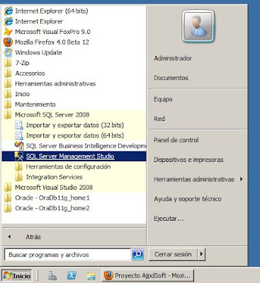 SQL Server Management Studio, crear base de datos y tabla en SQL Server Express 2008