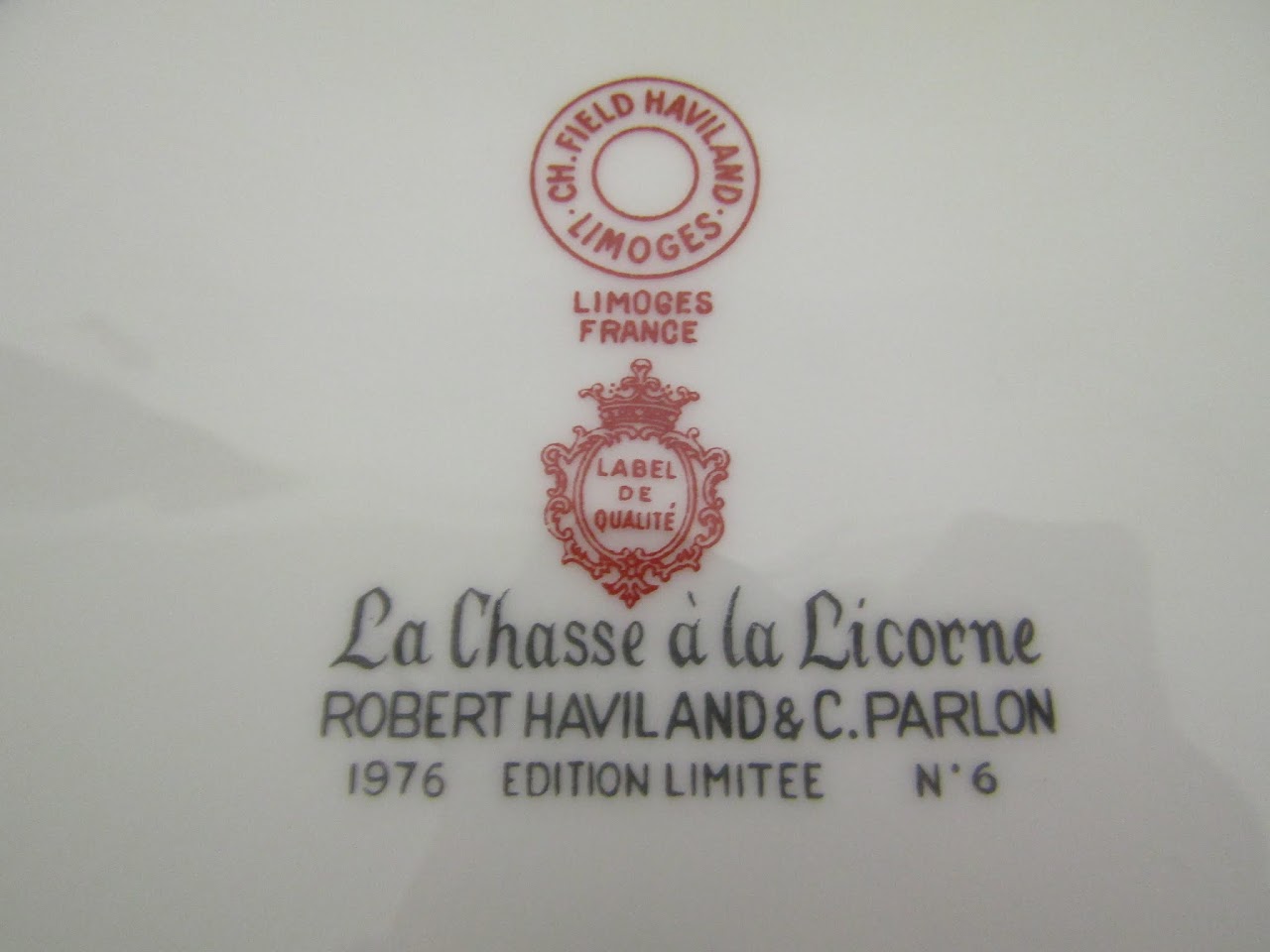 Limoges "La Chasse a la Licorne' Plate Set