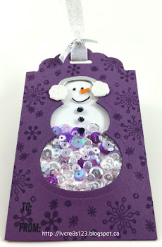 Linda Vich Creates: Tag Exchange and December Stamp Class. A whimsical snowman shaker tag created with the Snow Friends Framelits.