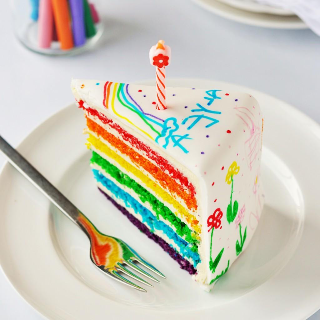 doodle rainbow cake