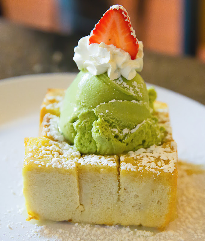 photo of Honey Toast with green tea ice cream