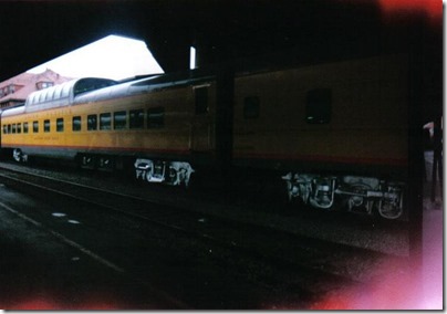 Union Pacific Dome Dining Car #7011 Missouri River Eagle at Union Station in Portland, Oregon on September 26, 1995