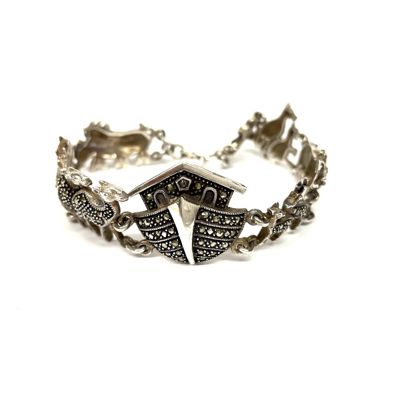 Sterling Silver and Marcasite Noah's Ark Bracelet