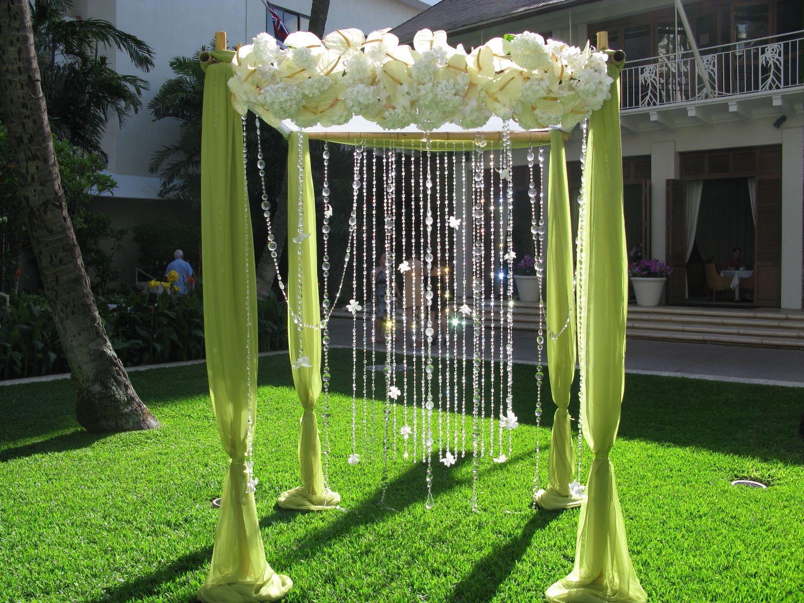 Bamboo arbor with kiwi chiffon