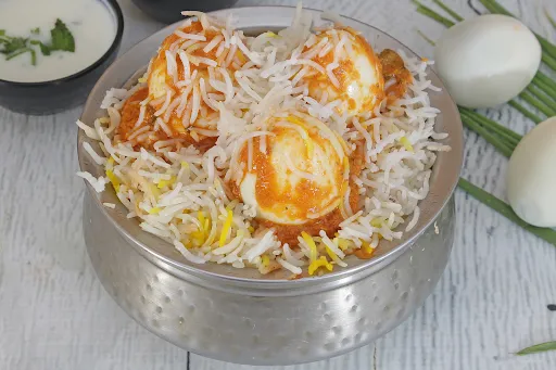 Egg Biryani With Salan And Raita