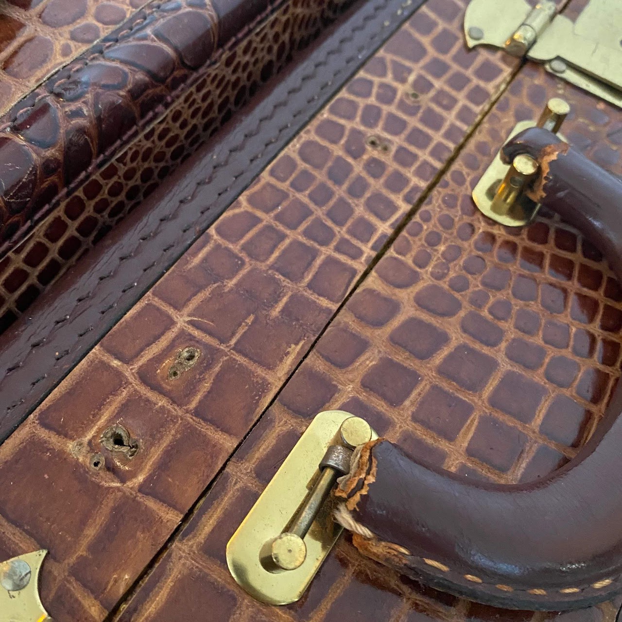 Cavanaugh Vintage Alligator Luggage Pair