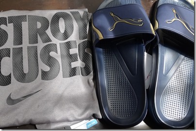 Destroy Excuses Nike Tee & Puma X Arsenal sandals