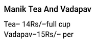 Manik Tea And Vadapav menu 2