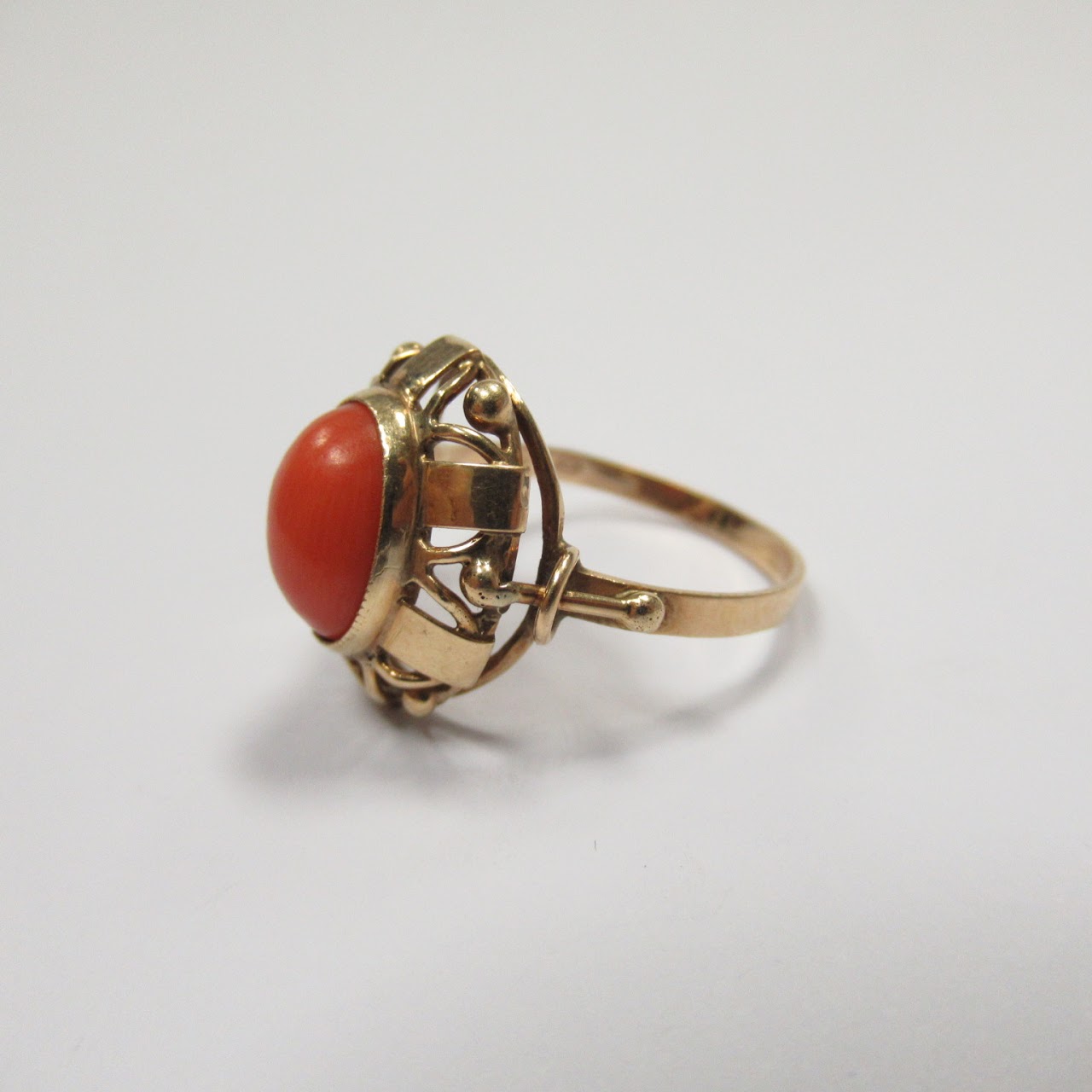 14K Gold and Coral Ring