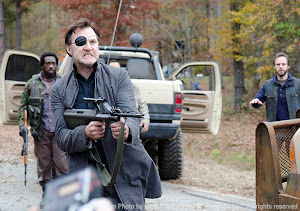 Shumpert (Travis Love), the Governor (David Morrissey) and Allen (Daniel Thomas May) in Episode 16. Photo by Gene Page/AMC.