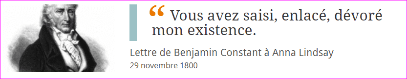 Amour : Benjamin Constant à Anna Lindsay